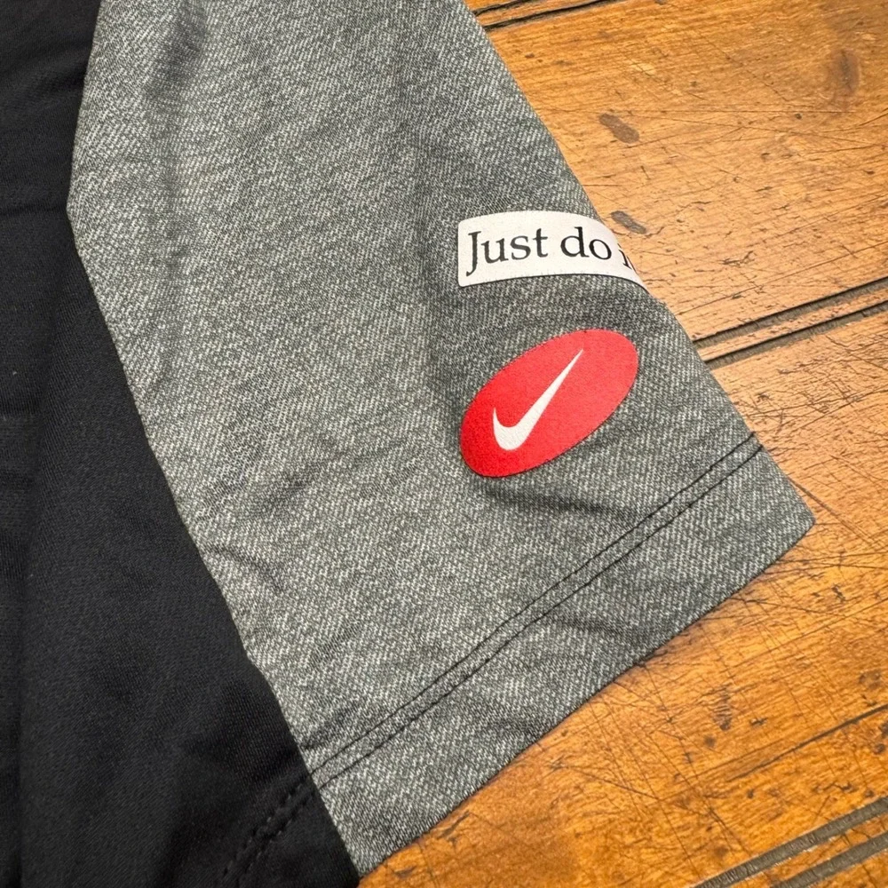Nike Pro Dri-FIT Womens Small Athletic Shorts Black‎ Grey Orange Waistband